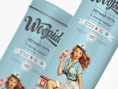 Woopidoo branding cupcake illustration lettering logo package design packaging pinup sexy sweet woman
