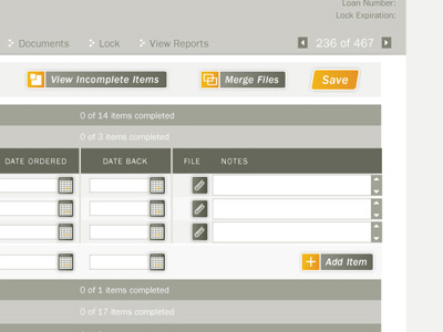 LoanPro User Interface Sample buttons information design software user experience user interface