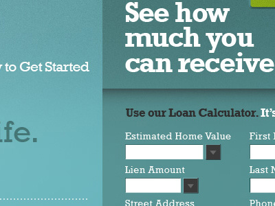 Website Screen blue info design mortgage web design