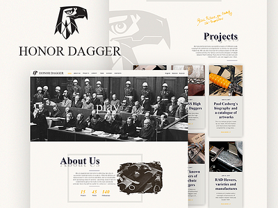 Honor Dagger collection collector corporate dagger daggers design flat history honor landing landingpage product type ui ux web web site webdesign webdevelopment website