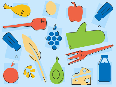Farm To Table - Icons 50s branding farm fifties food fruit icon set icons kitchen