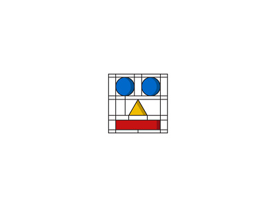 Robauhaus bauhaus brand branding elipse logo logodesign rectangle robot illustration robot logo shape symmetry triangle