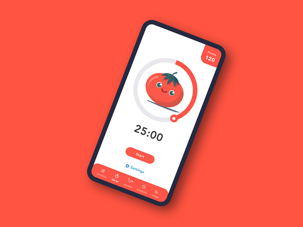 Pomodoro App UI by Nehemiah Nesheim on Dribbble