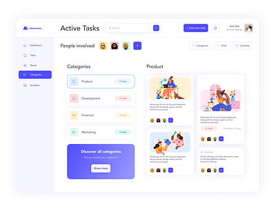 Conceptual task management platform ui uidesign uishot web webui webuiuxdesign