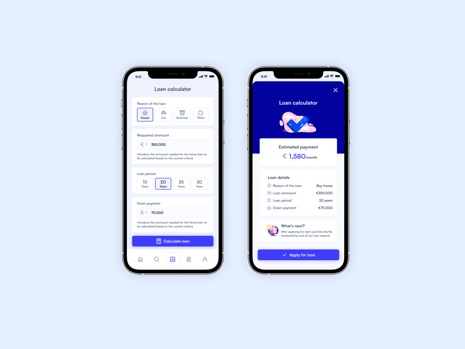 Loan calculator - Daily UI 004 by Micsaela on Dribbble