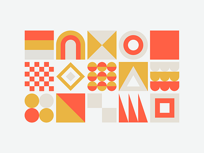 Fair and Square abstract clean geometric geometry grid illustration minimal modern orange shape shapes simple square vector yellow