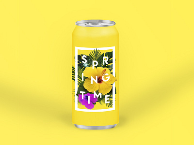 Springtime drink 2d behance colours gradient mockup poster tropical typography ui uiux ux yellow