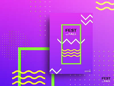 Festifall 2d behance design festival grandient minimal pink poster ui uiux ux web