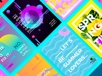 Poster Collection behance fresh gradients poster print spring summer trend typography ui uiux ux
