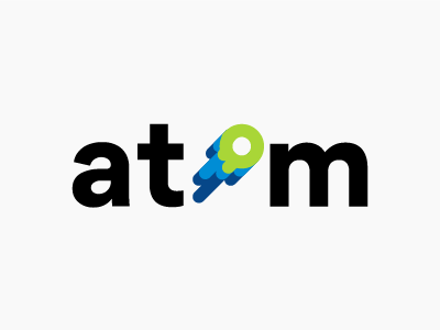 Atom Logotype atom gordita logo logotype makerspace