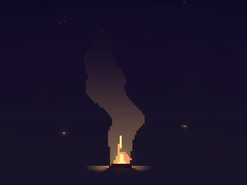 Campfire Dusk after effects animated motion pixel pixel art retro