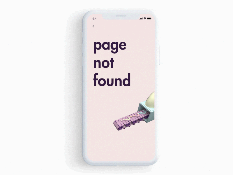 404 Page not found! 3d 404 error animation app c4d design error 404 error page illustration interaction design mobile mobile app page not found ui uxdesign