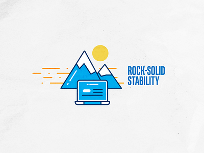mountain-top circle design icon illustration laptop mountain sun