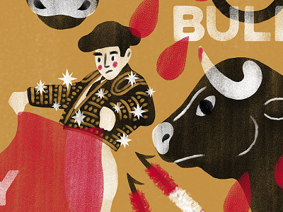 Grab the Bull by the Horns bull bullfight bullfighter corrida illustration matador torero toro