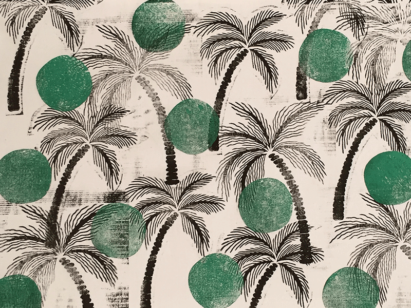 Palm Trees Block Printing