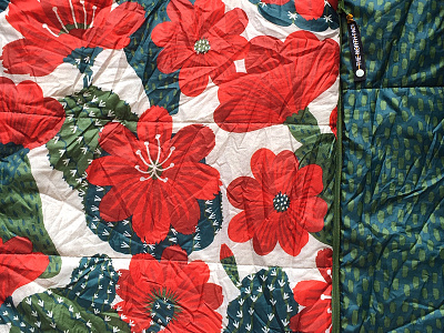 The North Face Sleeping Bag cactus floral print flower print and pattern print apparel sleeping bag surface design surface pattern design textile design