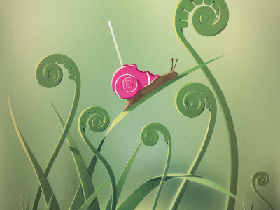 Candy Snail candy grass print snail