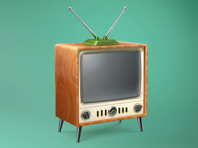 Retro TV icon perfect tv wood
