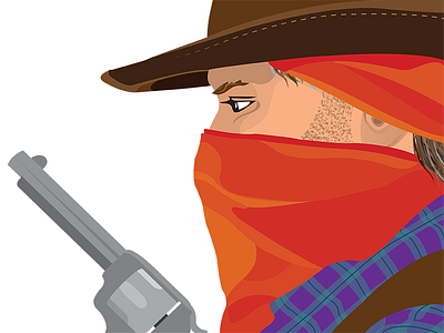 Bandit bandit cowboy illustrator outlaw revolver vector wild west