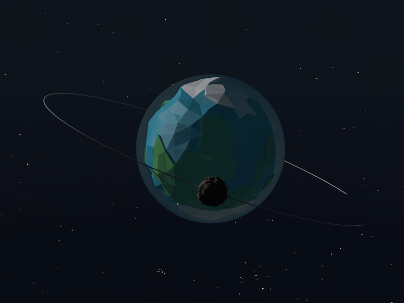 Orbiting [gif] animation c4d gif moon planet space