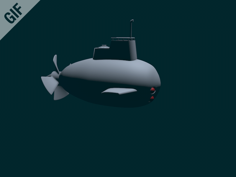 Fish Away! c4d gif marine propeller submarine torpedo