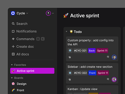 Kanban 🦉 app cycle design product simple ui ux web