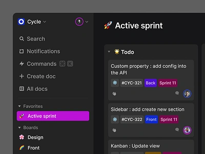 Kanban 🦉 app cycle design product simple ui ux web