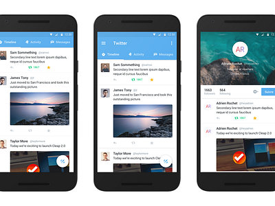 Twitter for Android android design material redesign twitter ui