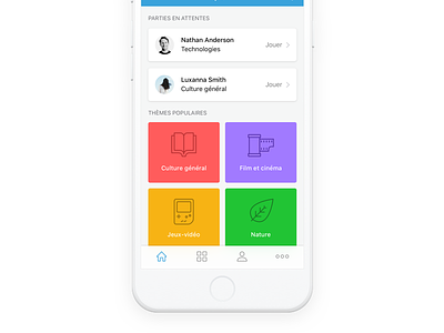 TapQuizz - Home app design ios iphone quizz ui ux
