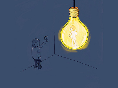 Your Light illustration light lightbulb self reflection switch