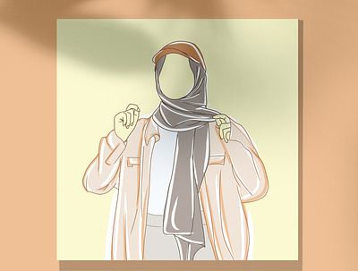 A Girl with HIjab artwork design hijab illustraion illustration art simple simple design simpleillustration