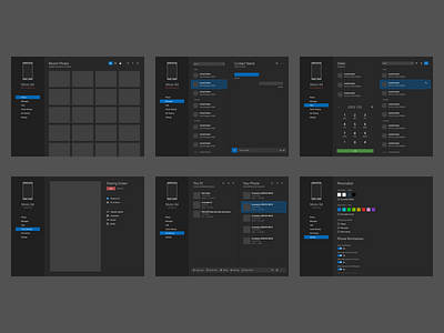 Your Phone App (Redesign) android app dark theme design gallery phone redesign ui uwp ux windows windows 10 windows app