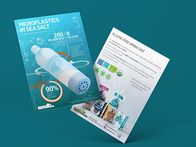 Microplastics in sea salt infographic flyer branding brochure design illustration indesign typography
