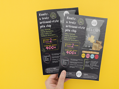 Pita Snacks Flyer advertisment branding flyer illustration infographic pita pita chips proposal typography