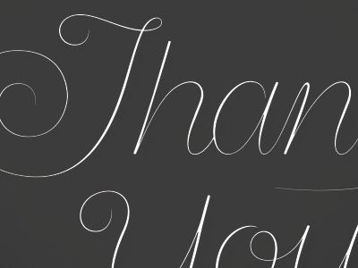 Thank You. brush calligraphy lettering ligature script