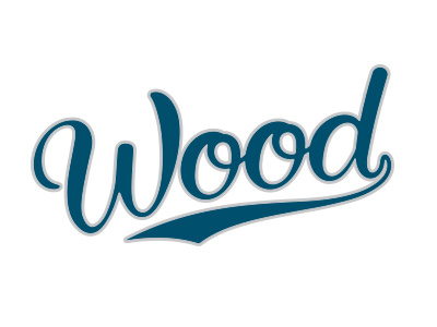 Wood, Lettering. baseball brush calligraphy lettering ligature logotype script