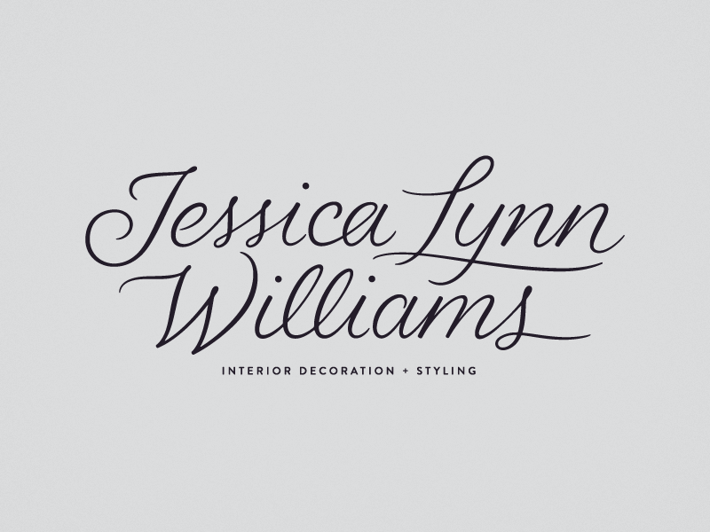 Jessica Lynn Williams, Final Logo. branding brush calligraphy ink interior decoration interior design lettering monogram pen