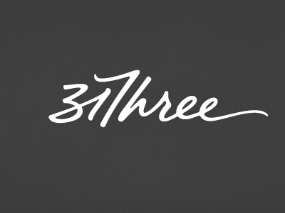 31Three, Wordmark. branding brush calligraphy ink lettering logo pen wordmark