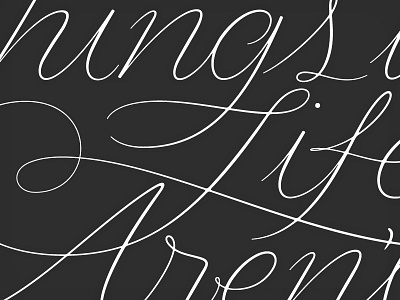 WIP Lettering brush calligraphy ink lettering ligature pen