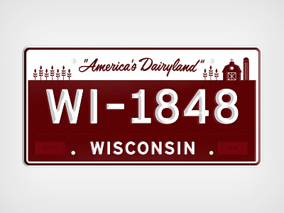 Wisconsin, State Plate brush calligraphy farm illustration ink lettering license plate pen wisconsin