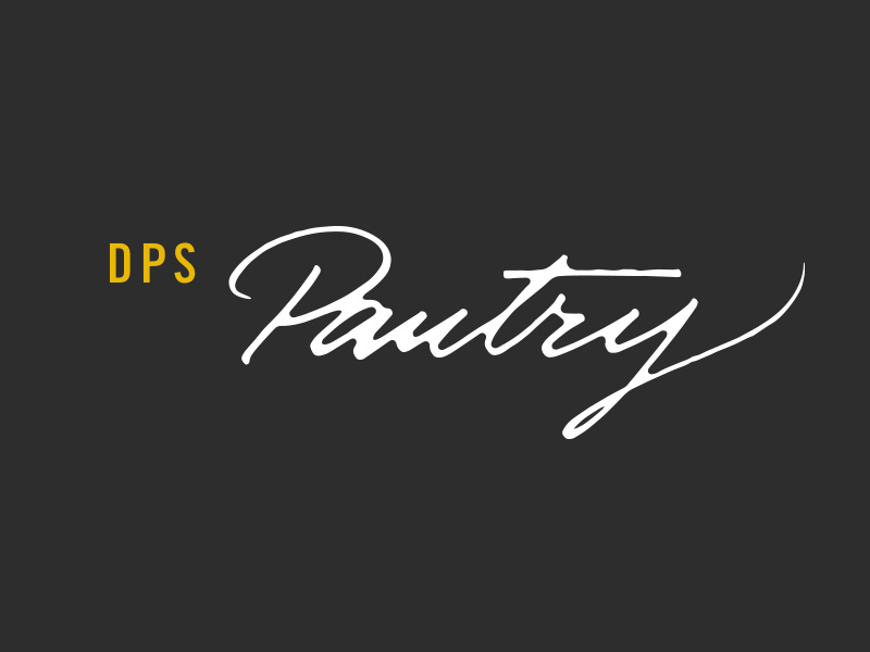 DPS Pantry, Logo. jar packaging brush mural expressive lettering typography