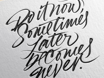 2016 Letterpress Calendar. letterpress expressive typography brush calligraphy lettering
