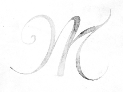 Capital M. letter study lettering texture