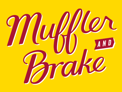 Muffler Shop hand lettering sign painting type