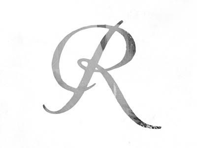 Capital R letter study lettering texture