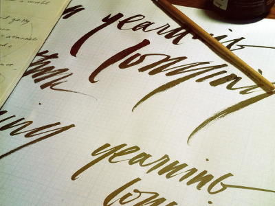 Warm-ups. brush calligraphy lettering texture typography