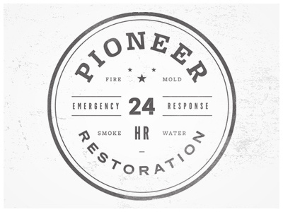 Pioneer Restoration - Icon. branding lettering logo script texture