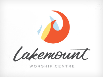 Lakemount, Final Logo. calligraphy church lettering ligature