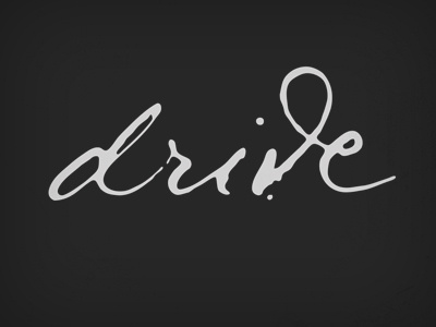 Drive brush calligraphy ink lettering ligature script