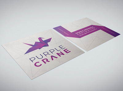 Purple Crane - Business card branding businesscard design logo